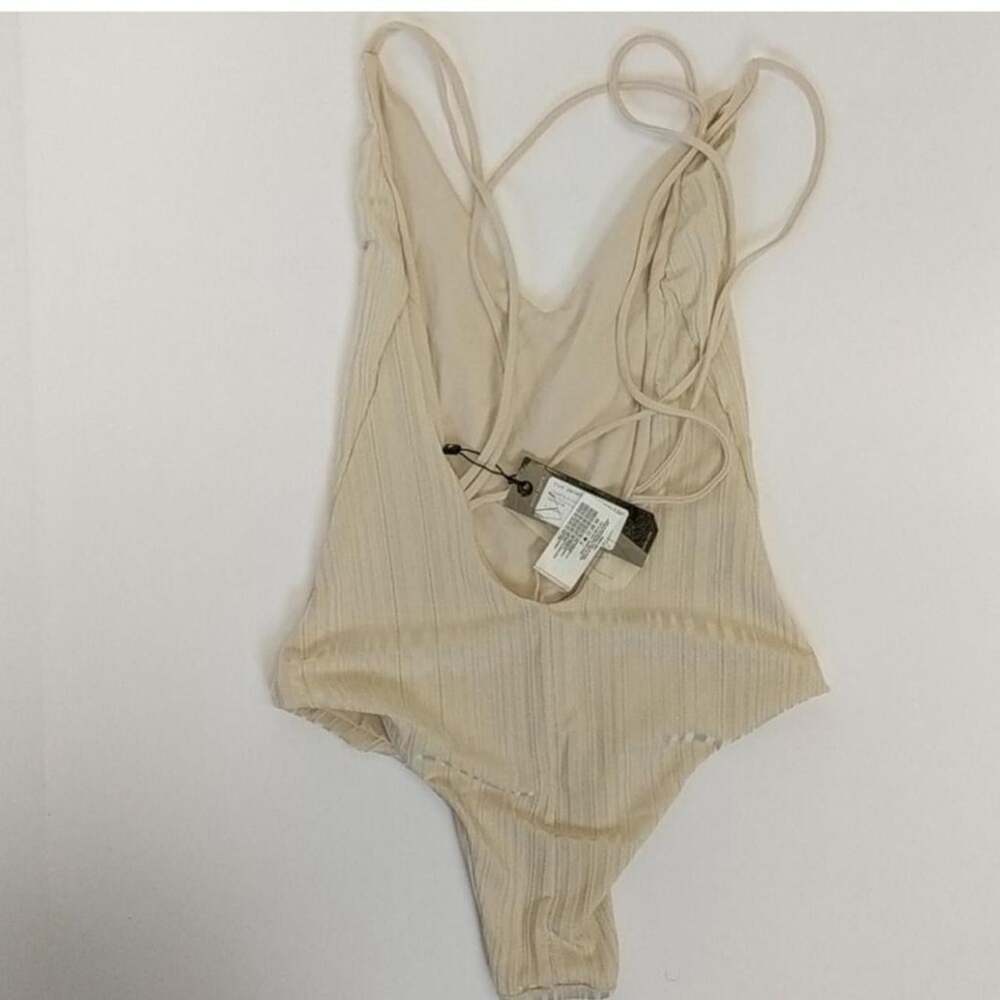 Anthropologie Women's Cream and Tan Swimsuit-one-piece - Picture 4 of 6